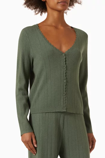 Pointelle Sweater Cardigan