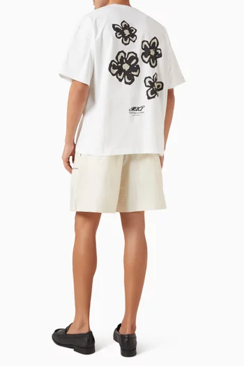 Hibiscus Oversized T-shirt in Cotton-jersey