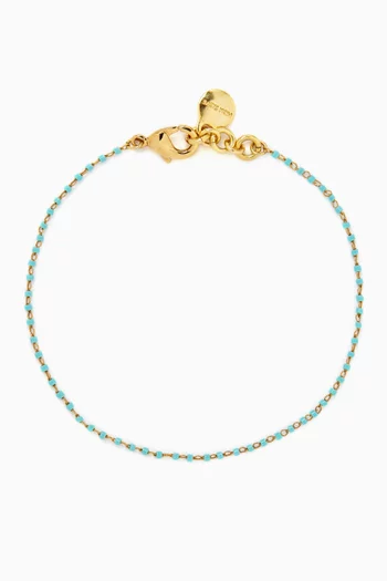 Daup Beaded Anklet in Gold-plated Brass