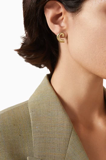 Tiny Shell Stud Earrings in Gold-plated Metal