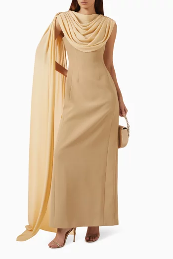 Draped Cape Gown