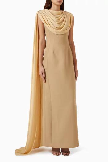 Draped Cape Gown