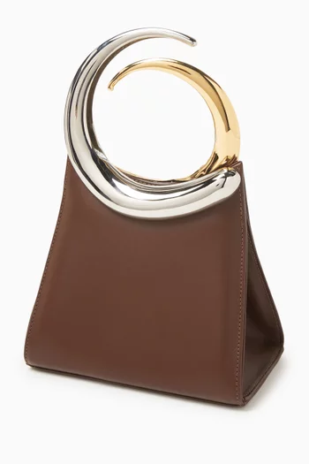 Small Halo Bucket Top-handle Bag in Leather