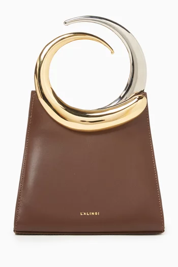 Small Halo Bucket Top-handle Bag in Leather