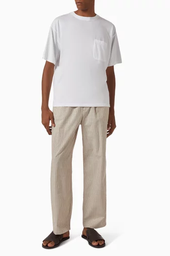 Pyjama Striped Pants in Cotton