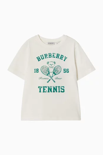 Tennis Bear Printed T-shirt in Cotton