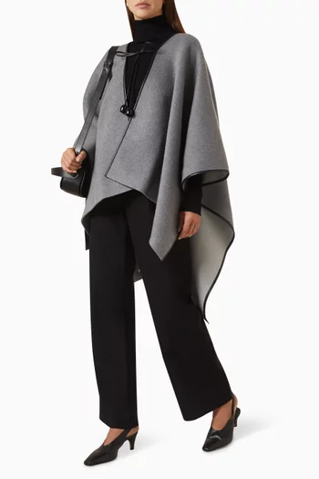 Front Tie-up Poncho Wool & Cashmere