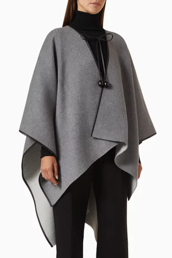 Front Tie-up Poncho Wool & Cashmere