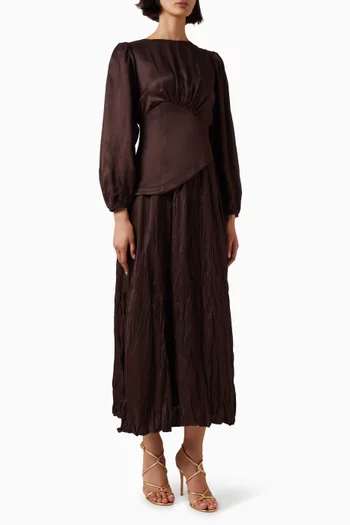 Corset-style Maxi Dress in Satin