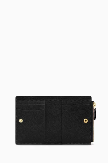 Small Zip Bi-fold Wallet in Leather