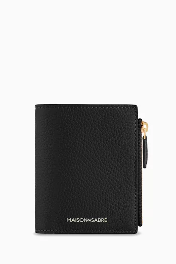 Small Zip Bi-fold Wallet in Leather