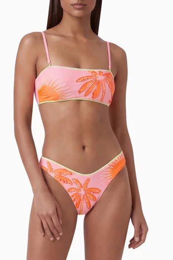 Palm & Sun Strapless Bikini Top