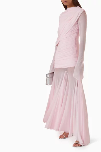 Oakland Draped Gown in Jersey