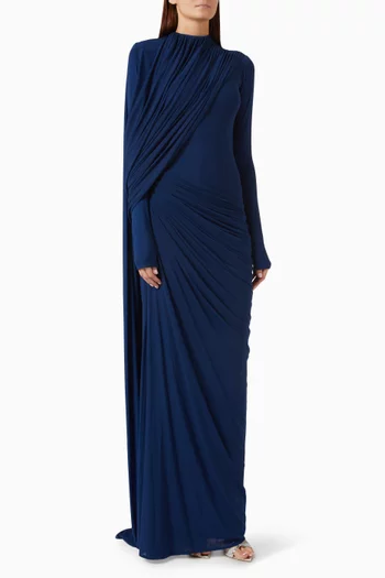 Settle Draped Gown in Jersey