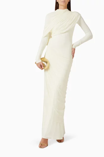 Donna Draped Gown in Malai Lycra