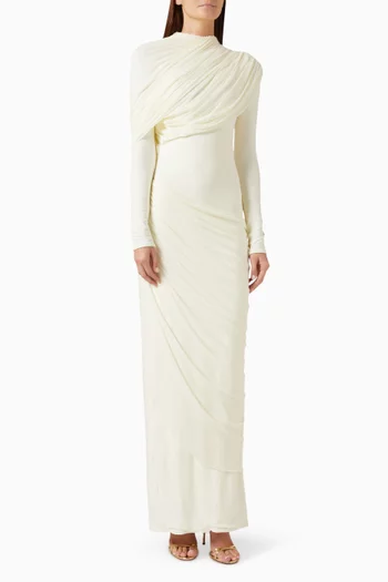 Donna Draped Gown in Malai Lycra