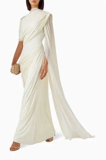 Dianna Cape Gown in Malai Lycra