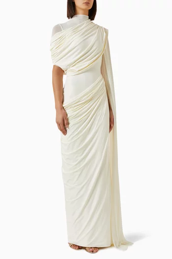 Dianna Cape Gown in Malai Lycra