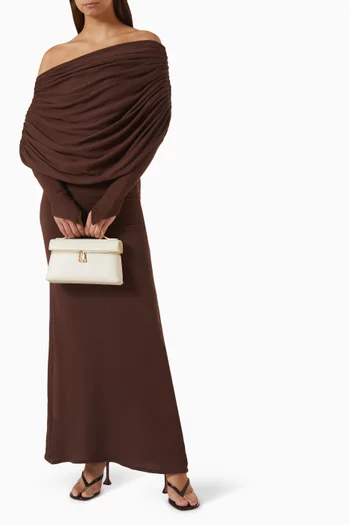 Bonnie Draped Off-shoulder Gown