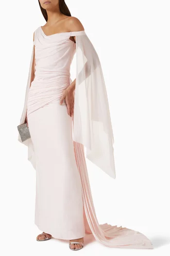 Cynthia Off-shoulder Gown in Malai Lycra