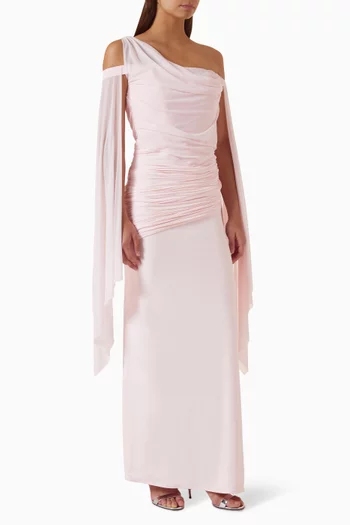 Cynthia Off-shoulder Gown in Malai Lycra