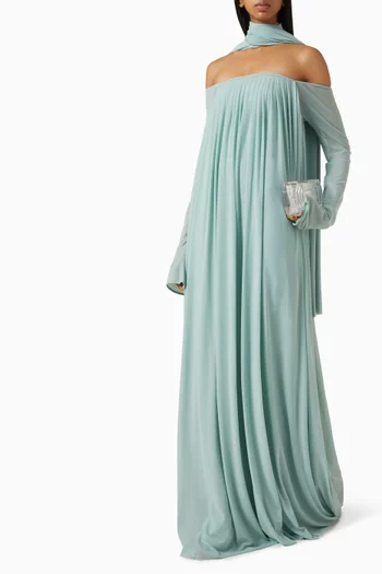 Becki Scarf Gown in Jersey