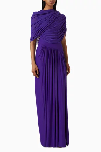 Jasmine Draped Gown in Jersey