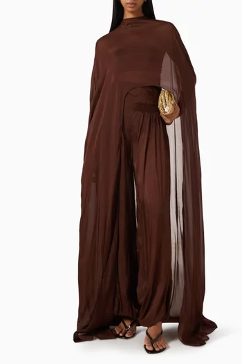 Rochelle Top & Pants Set in Lycra & Chiffon