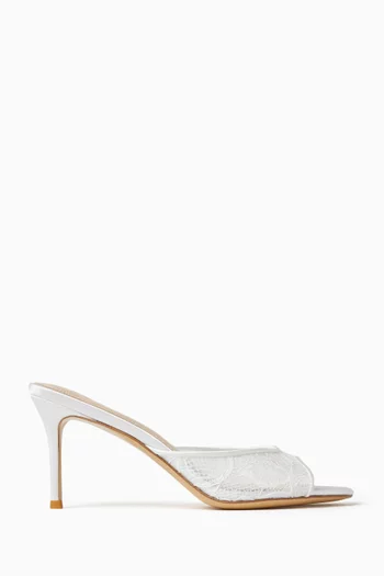 Giuna 80 Mule Sandals in Lace & Satin