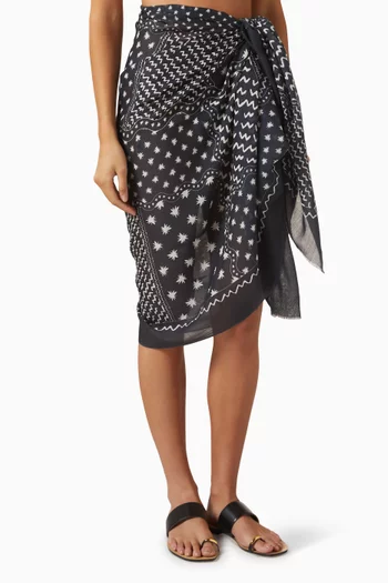 Estrellitas Y Olas Pareo in Cotton-blend
