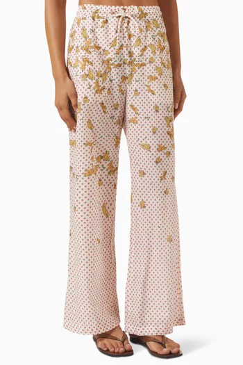 Pajaritos Y Rosas Pants in Cotton Voile