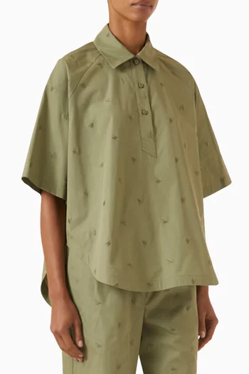 Embroidered Shirt in Cotton Blend