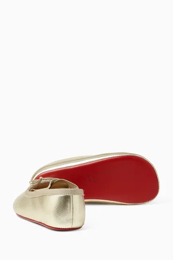 Mini Cassiasticina Ballerina Pumps in Metallic Leather