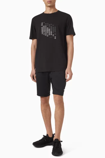 Flag-print T-shirt in Stretch Cotton-jersey
