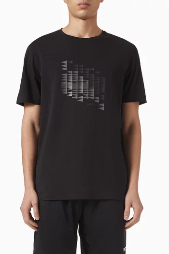 Flag-print T-shirt in Stretch Cotton-jersey