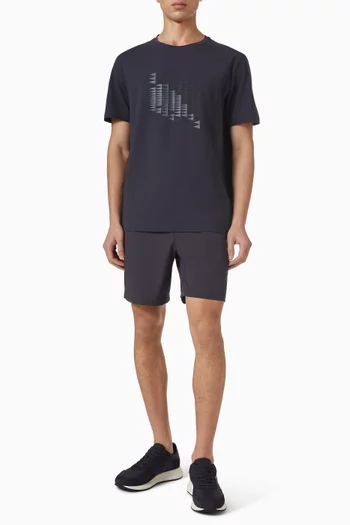 Flag-print T-shirt in Stretch Cotton-jersey