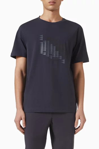 Flag-print T-shirt in Stretch Cotton-jersey