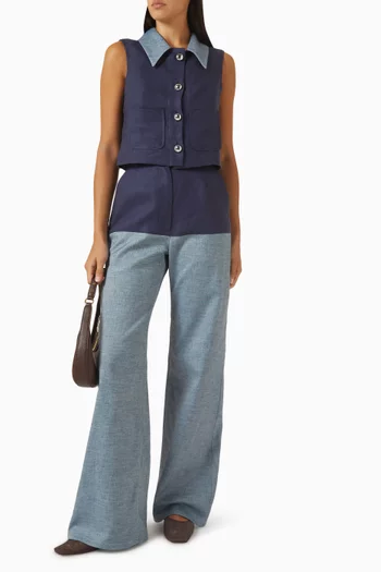 Collared Vest in Linen