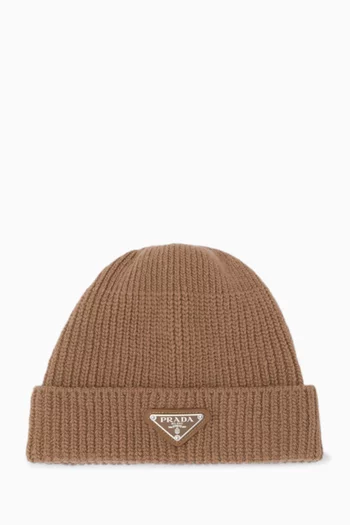 Beanie in Wool-cashmere Blend