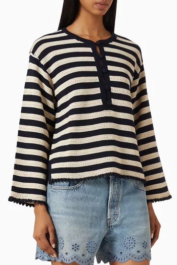 The Easy Captain Striped Sweater in Cotton