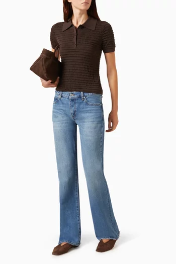 The Smocked Polo Shirt in Silk-blend