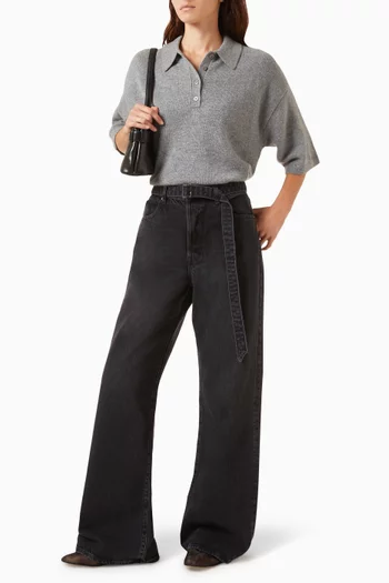 The Belted Loose Jeans in Denim