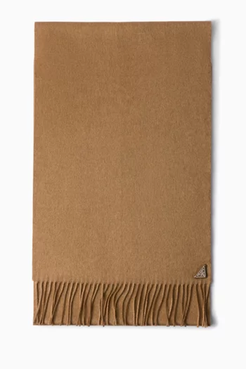 Fringe Trim Scarf in Silk & Cashmere