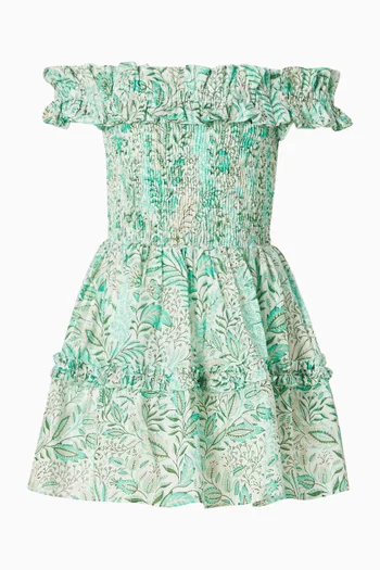 Amber Mini Dress in Metallic Cotton