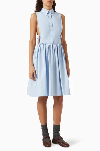 Side-tie Mini Dress in Cotton-poplin