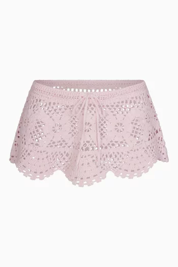 Swim Cover-up Crochet Mini Skirt