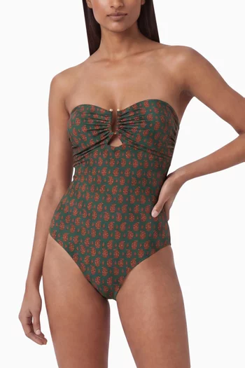 Paisleys Lastly Strapless One-piece Swimsuit