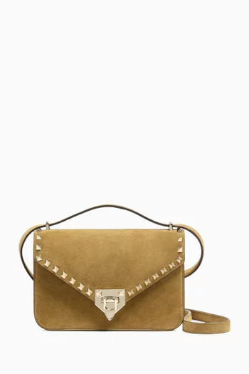 Small Rockstud Shoulder Bag in Suede