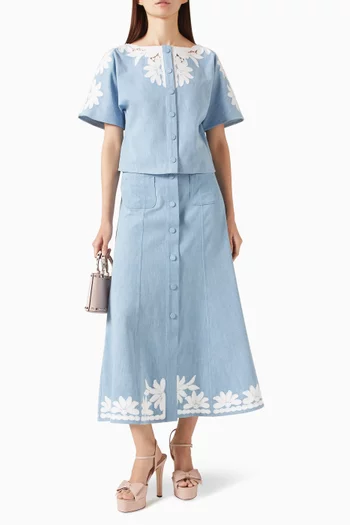 Embroidered Shirt in Denim