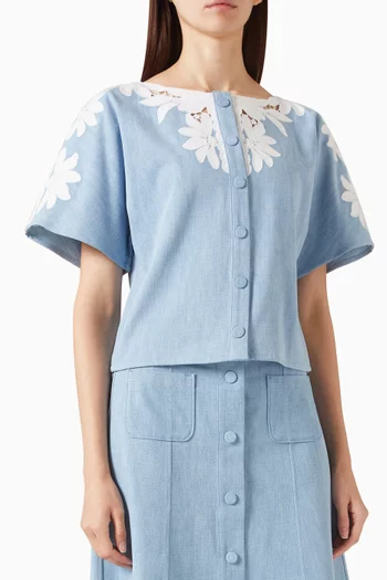 Embroidered Shirt in Denim